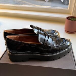 Black chunky loafers